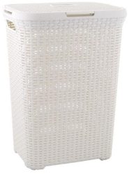 CURVER Rattan hatású szennyestartó, 60l, CURVER, törtfehér CURVER Rattan hatású szennyestartó, 60l, CURVER, törtfehér