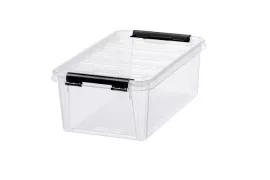 SMARTSTORE Műanyag tárolódoboz, 3,6 liter, fekete fogantyúkkal, SMARTSTORE "Classic 5", átlátszó