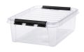   SMARTSTORE Műanyag tárolódoboz, 21 liter, fekete fogantyúkkal, SMARTSTORE "Classic 24", átlátszó