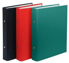DONAU Gyűrűs könyv, 2 gyűrű, 30 mm, A5, PP/karton, DONAU, piros