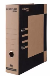 DONAU Iratrendező, 80 mm, A4, karton, élvédő sínnel, DONAU "Eco", barna-fekete