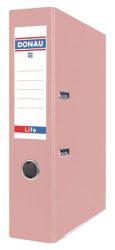 DONAU Iratrendező, 75 mm, A4, PP/karton, élvédő sínnel,  DONAU "Life", pasztell rózsaszín