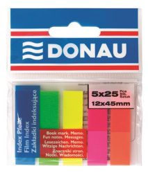 DONAU Jelölőcímke, műanyag, 5x25 lap, 12x45 mm, DONAU, neon szín DONAU Jelölőcímke, műanyag, 5x25 lap, 12x45 mm, DONAU, neon szín