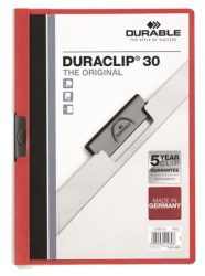 DURABLE Gyorsfűző, klipes, A4, DURABLE "DURACLIP® 30", piros DURABLE Gyorsfűző, klipes, A4, DURABLE "DURACLIP® 30", piros