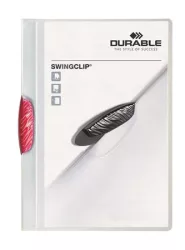 DURABLE Gyorsfűző, klipes, A4, DURABLE "Swingclip® 30", bíbor