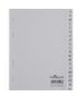 DURABLE Regiszter, PP, A5, 20 részes, A-Z, DURABLE, szürke