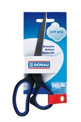 DONAU Olló, irodai, 16,5 cm, DONAU "Soft Grip", fekete-kék DONAU Olló, irodai, 16,5 cm, DONAU "Soft Grip", fekete-kék