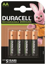 DURACELL Tölthető elem, AA ceruza, 4x2500 mAh, DURACELL DURACELL Tölthető elem, AA ceruza, 4x2500 mAh, DURACELL