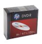 HP DVD-R lemez, 4,7 GB, 16x, 10 db, vékony tok, HP