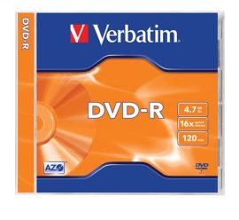 VERBATIM DVD-R lemez, AZO, 4,7GB, 16x, 1 db, normál tok, VERBATIM VERBATIM DVD-R lemez, AZO, 4,7GB, 16x, 1 db, normál tok, VERBATIM