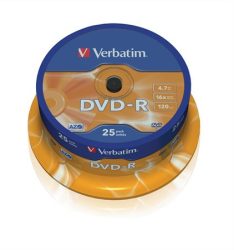 VERBATIM DVD-R lemez, AZO, 4,7GB, 16x, 25 db, hengeren, VERBATIM VERBATIM DVD-R lemez, AZO, 4,7GB, 16x, 25 db, hengeren, VERBATIM