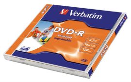 VERBATIM DVD-R lemez, nyomtatható, matt, ID, 4,7GB, 16x, 1 db, normál tok, VERBATIM VERBATIM DVD-R lemez, nyomtatható, matt, ID, 4,7GB, 16x, 1 db, normál tok, VERBATIM