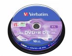 VERBATIM DVD+R lemez, kétrétegű, 8,5GB, 8x, 10 db, hengeren, VERBATIM "Double Layer" VERBATIM DVD+R lemez, kétrétegű, 8,5GB, 8x, 10 db, hengeren, VERBATIM "Double Layer"