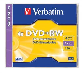 VERBATIM DVD+RW lemez, újraírható, 4,7GB, 4x, 1 db, normál tok, VERBATIM VERBATIM DVD+RW lemez, újraírható, 4,7GB, 4x, 1 db, normál tok, VERBATIM