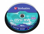 VERBATIM DVD-RW lemez, újraírható, 4,7GB, 4x, 10 db, hengeren, VERBATIM VERBATIM DVD-RW lemez, újraírható, 4,7GB, 4x, 10 db, hengeren, VERBATIM