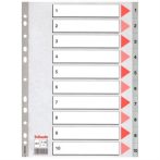 ESSELTE Regiszter, műanyag, A4, 1-10, ESSELTE,szürke ESSELTE Regiszter, műanyag, A4, 1-10, ESSELTE,szürke