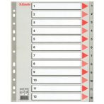 ESSELTE Regiszter, műanyag, A4 Maxi, 1-12, ESSELTE, szürke ESSELTE Regiszter, műanyag, A4 Maxi, 1-12, ESSELTE, szürke