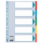 ESSELTE Regiszter, karton, A4, 5 részes, írható előlappal, ESSELTE "Standard", színes ESSELTE Regiszter, karton, A4, 5 részes, írható előlappal, ESSELTE "Standard", színes