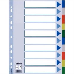 ESSELTE Regiszter, műanyag, A4, 10 részes, ESSELTE ESSELTE Regiszter, műanyag, A4, 10 részes, ESSELTE