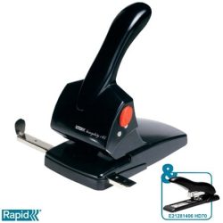RAPID Lyukasztó, nagyteljesítményű, kétlyukú, 65 lap, RAPID "HDC65 Fashion", fekete RAPID Lyukasztó, nagyteljesítményű, kétlyukú, 65 lap, RAPID "HDC65 Fashion", fekete