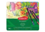   DERWENT Színes ceruza készlet, fém doboz, DERWENT "Academy", 24 különböző szín