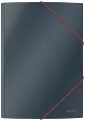 LEITZ Gumis mappa, 15 mm, karton, A4, LEITZ "Cosy", bársonyszürke