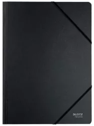 LEITZ Gumis mappa, karton, A4, LEITZ "Recycle", fekete