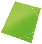   LEITZ Gumis mappa, 15 mm, karton, A4, LEITZ "Wow", zöld