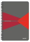   LEITZ Spirálfüzet, A5, kockás, 90 lap, laminált karton borító, LEITZ "Office", szürke-piros