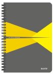   LEITZ Spirálfüzet, A5, vonalas, 90 lap, laminált karton borító, LEITZ "Office", szürke-sárga