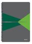   LEITZ Spirálfüzet, A4, kockás, 90 lap, PP borító, LEITZ "Office", szürke-zöld