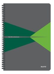 LEITZ Spirálfüzet, A4, kockás, 90 lap, PP borító, LEITZ "Office", szürke-zöld LEITZ Spirálfüzet, A4, kockás, 90 lap, PP borító, LEITZ "Office", szürke-zöld