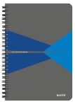   LEITZ Spirálfüzet, A5, kockás, 90 lap, PP borító, LEITZ "Office", szürke-kék