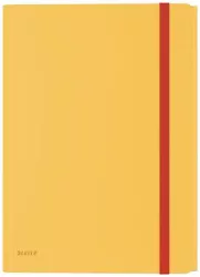 LEITZ Gumis mappa, extra tasakkal, PP, A4, LEITZ "Cosy" melegsárga