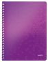   LEITZ Spirálfüzet, A4, vonalas, 80 lap, LEITZ "Wow", lila