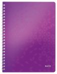   LEITZ Spirálfüzet, A4, kockás, 80 lap, LEITZ "Wow", lila