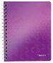   LEITZ Spirálfüzet, A5, vonalas, 80 lap, LEITZ "Wow", lila