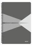   LEITZ Spirálfüzet, A4, vonalas, 90 lap, laminált karton borító, LEITZ "Office", szürke
