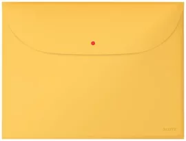 LEITZ Irattartó tasak, 2 zsebes, A4, PP, pantentos, LEITZ "Cosy", melegsárga