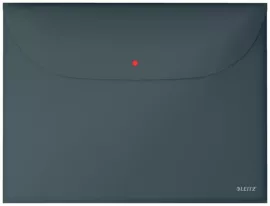 LEITZ Irattartó tasak, 2 zsebes, A4, PP, pantentos, LEITZ "Cosy", bársonyszürke