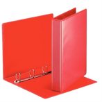   ESSELTE Gyűrűs könyv, panorámás, 4 gyűrű, D alakú, 50 mm, A4, PP, ESSELTE, piros