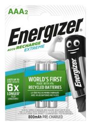 ENERGIZER Tölthető elem, AAA mikro, 2x800 mAh, előtöltött, ENERGIZER "Extreme" ENERGIZER Tölthető elem, AAA mikro, 2x800 mAh, előtöltött, ENERGIZER "Extreme"