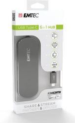 EMTEC USB elosztó-HUB, USB-C/USB 3.1/HDMI/SD kártya, EMTEC "T650C" EMTEC USB elosztó-HUB, USB-C/USB 3.1/HDMI/SD kártya, EMTEC "T650C"