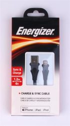 ENERGIZER USB kábel, USB-A - Lightning (Apple), 1,2m, ENERGIZER, fekete ENERGIZER USB kábel, USB-A - Lightning (Apple), 1,2m, ENERGIZER, fekete