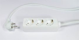 . Elosztósor, 3 csatlakozóaljzat, 1,5 m kábelhosszúság . Elosztósor, 3 csatlakozóaljzat, 1,5 m kábelhosszúság