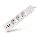 ENTAC Elosztósor, 3 aljzat, 1,5 m, USB, kapcsolóval, ENTAC, fehér ENTAC Elosztósor, 3 aljzat, 1,5 m, USB, kapcsolóval, ENTAC, fehér