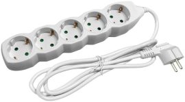 ENTAC Elosztósor, 3 aljzat, 5 m, ENTAC, fehér ENTAC Elosztósor, 3 aljzat, 5 m, ENTAC, fehér