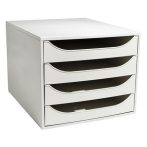 EXACOMPTA Irattároló, műanyag, 4 fiókos, EXACOMPTA "Ecobox Office", szürke-szürke EXACOMPTA Irattároló, műanyag, 4 fiókos, EXACOMPTA "Ecobox Office", szürke-szürke