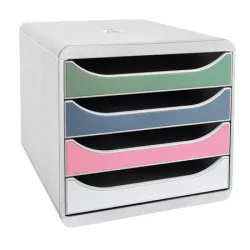 EXACOMPTA Irattároló, műanyag, 4 fiókos, EXACOMPTA "Big-Box Plus AutentiK"