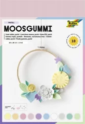 FOLIA Moosgumi, 20x29 cm, 10 lap, FOLIA "Pastel", 10 különböző pasztel szín